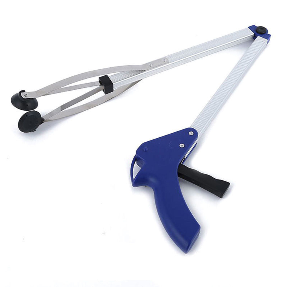 Pinzas para recoger basura largas plegables, herramienta de recogida con mango curvo, herramienta de recogida portátil de fábrica