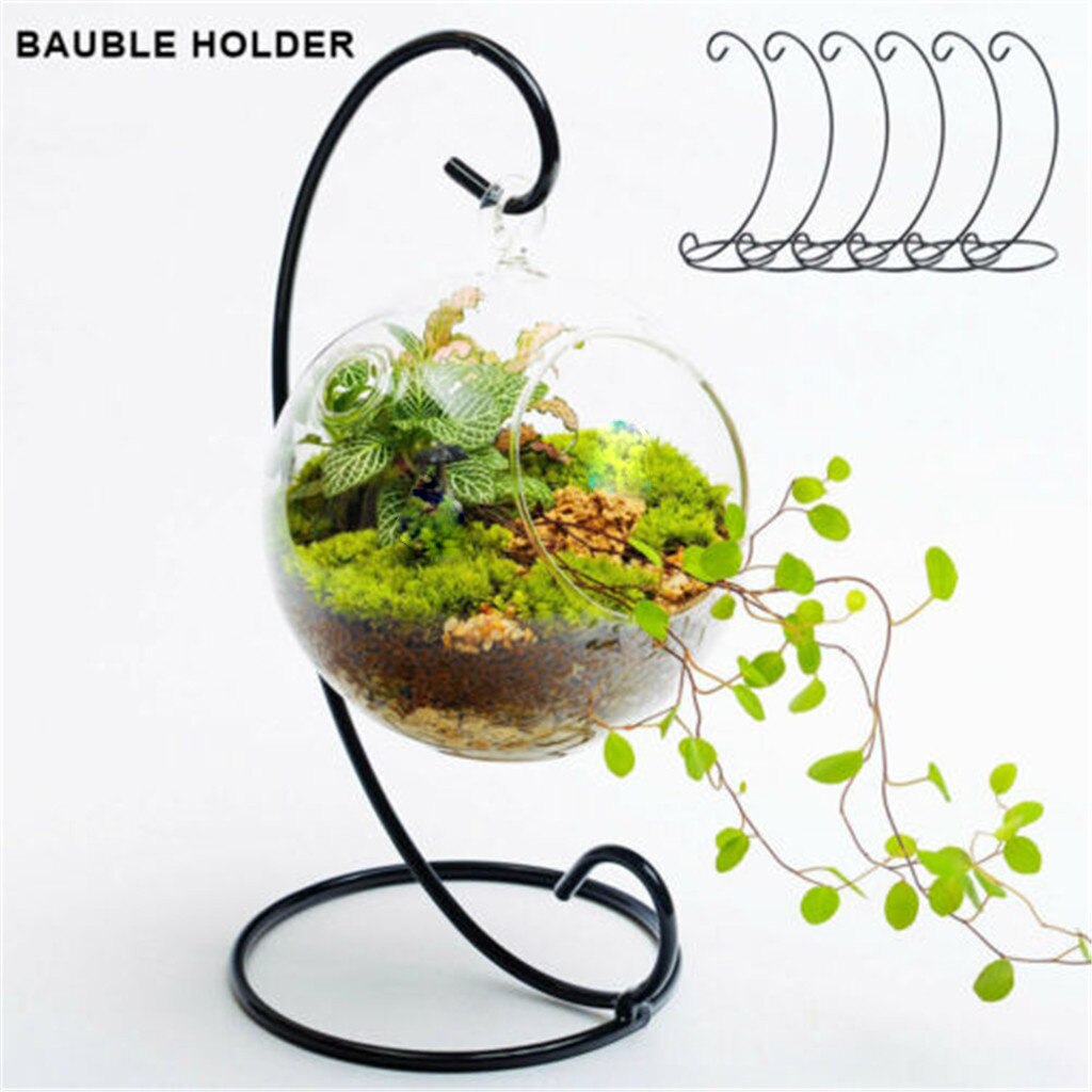 5PC Christmas Bauble Holder Ornament Hanging Display Stand Hanger Iron Art Home Decoration Retro Glass Ball Hanging Stand Holder: Default Title