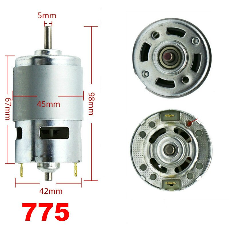 Juego de grabado PCB 775 Motor DC 12V, rodamiento de bolas, Motor con varilla ER11, fresadora para cuchillos, cortador para máquina enrutadora CNC: 775 DC Motor