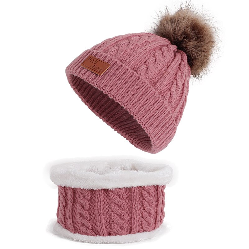Jul piger søde vinter hat + tørklæde 2 stk sæt nyfødt tørklæde til drenge piger spædbarn bomuld strikket varme uld hatte