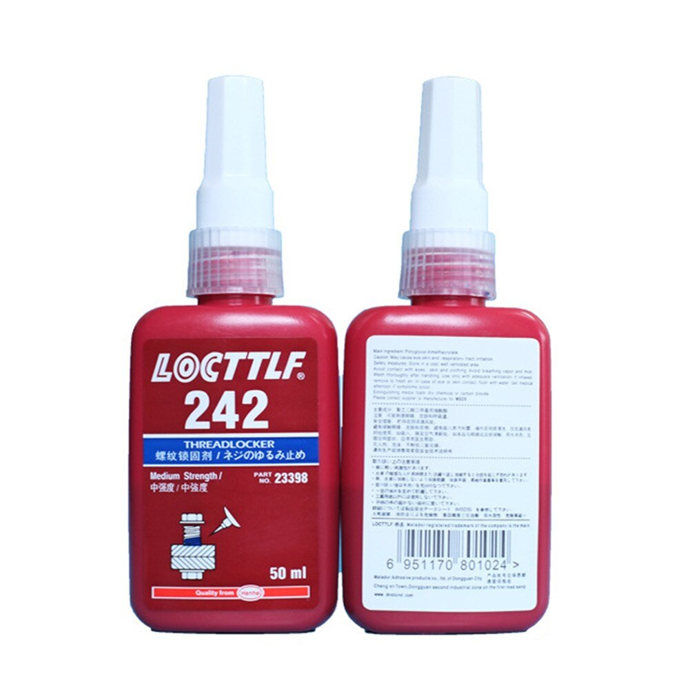 Sellador adhesivo anaeróbico de fuerza media, sellador de rosca de Metal para Taller, 50ML, 242