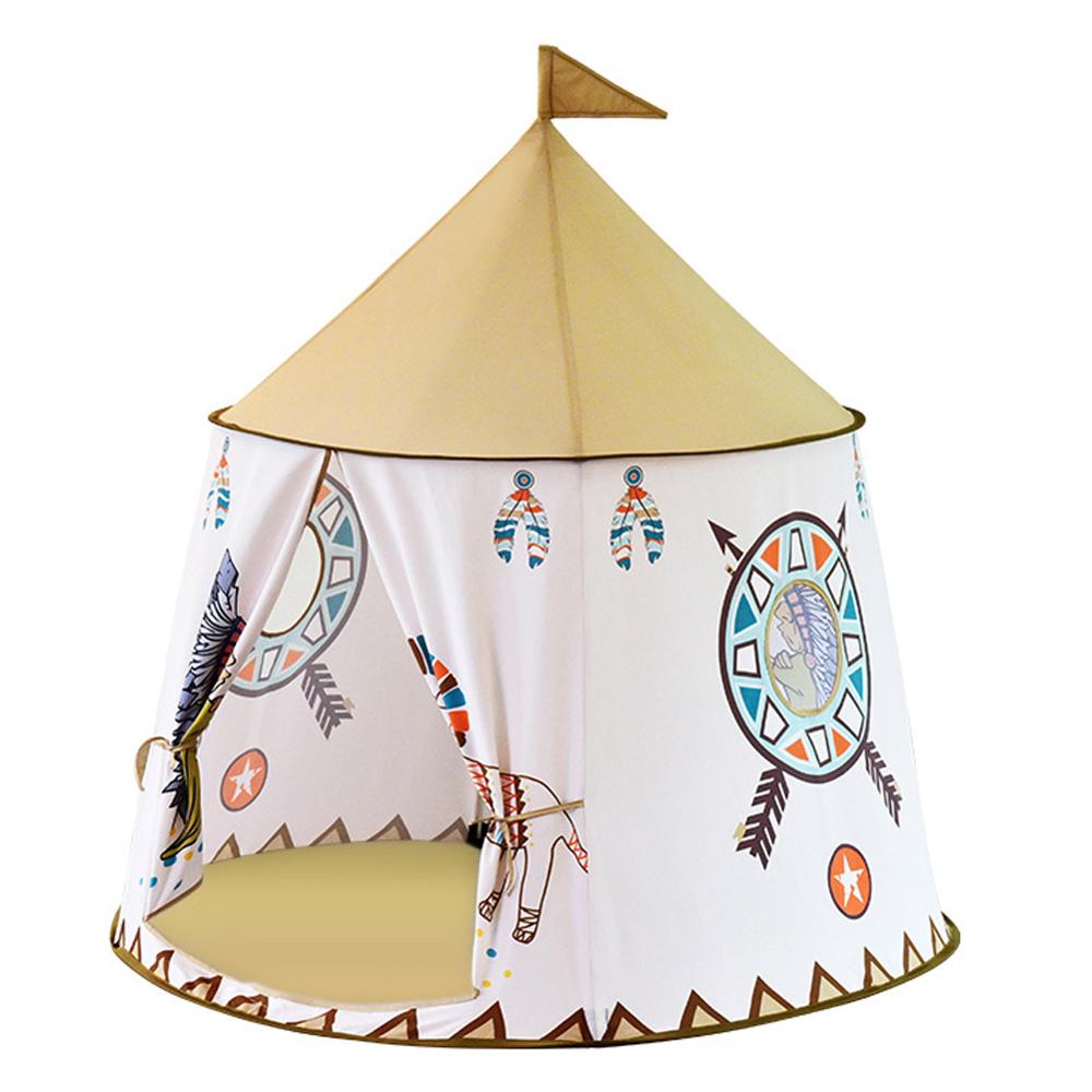 Kid Teepee Foldable Children's Tent House, 123x116cm Indian Teepee Wigwam Tent for Kids Baby Outdoor/Indoor Play-Tent Play-House: Style 1 Kid Tent