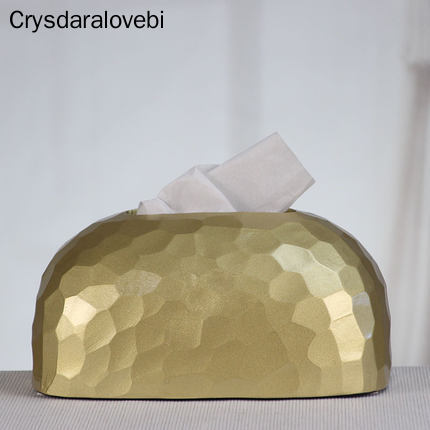 Boîte à mouchoirs en céramique dorée moderne, boîte de rangement pour serviettes en papier, décoration de bureau Simple pour maison salon Restaurant hôtel