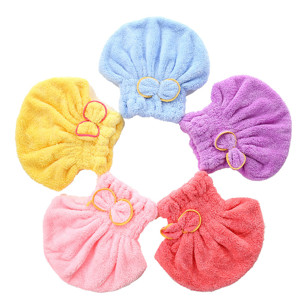 1 unidad de gorro de ducha de franela con lazo, gorro de microfibra suave para dormir, gorro absorbente para secar el cabello, bonitos accesorios de baño de salón
