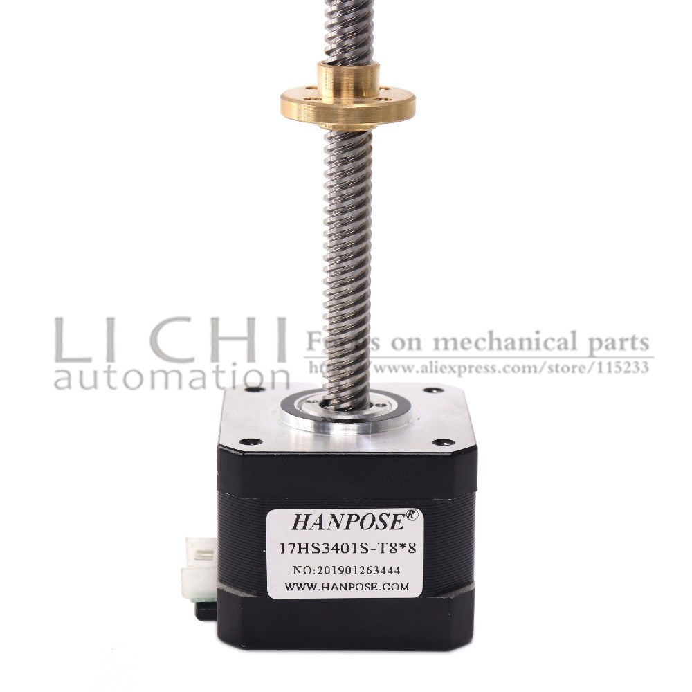 Nema17 motore passo a passo con T8 vite di piombo 2/4/8 millimetri 300 millimetri 42 motore 42BYGH 17HS3401S per 3d stampante motore asse Z vite lunga
