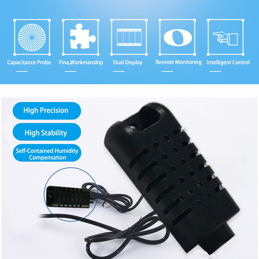 ZFX-ST3022 Temperature Humidity Controller Digital Dual Display Thermostat Humidistat Controller for Freezer Fridge Hatching