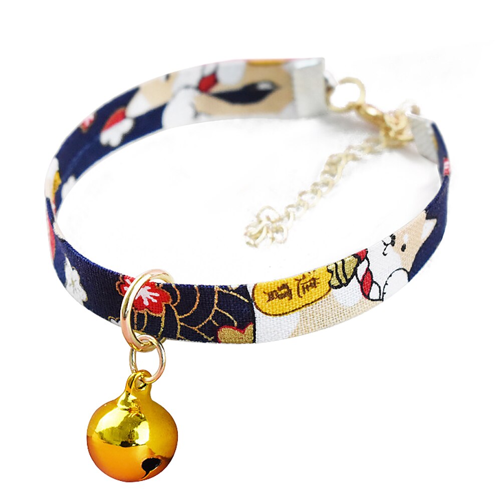 1 pièces collier de chats de compagnie chiens travail manuel Style japonais à la main réglable collier dessin animé imprimé cravate accessoires de chat Adorable: 01