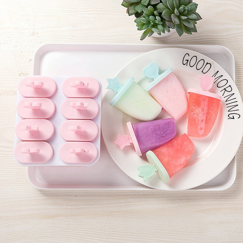 8 Cell Kitchen Ice Cube Molds Reusable Popsicle Maker DIY Ice Cream Tools Kitchen 6/8 Cell Lolly Mould Tray Bar Tools