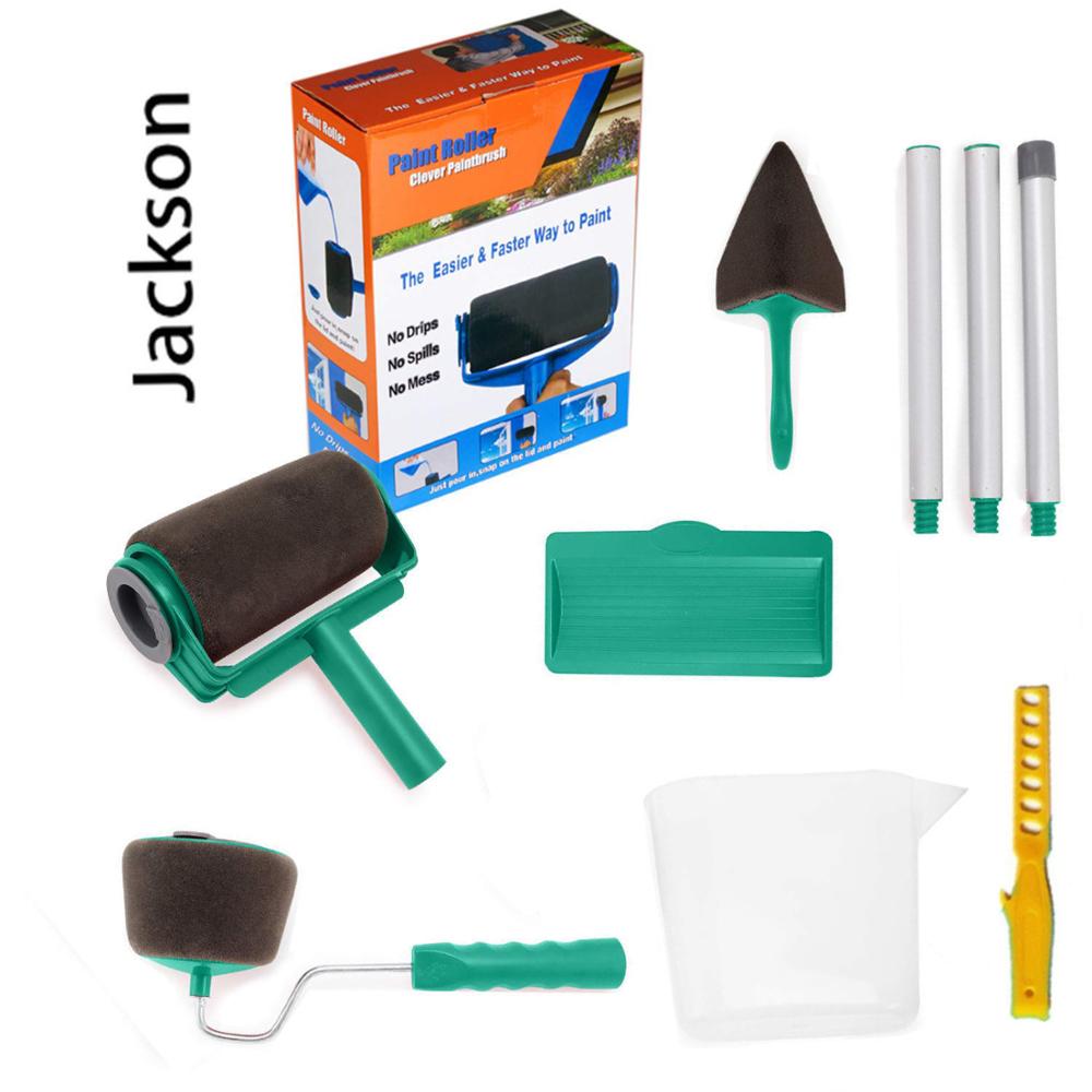 Seamless Paint Runner Pro Roller Brush Handle Tool Flocked Edger Office Wall Painting Roller Paint Brush Set Paint Roller