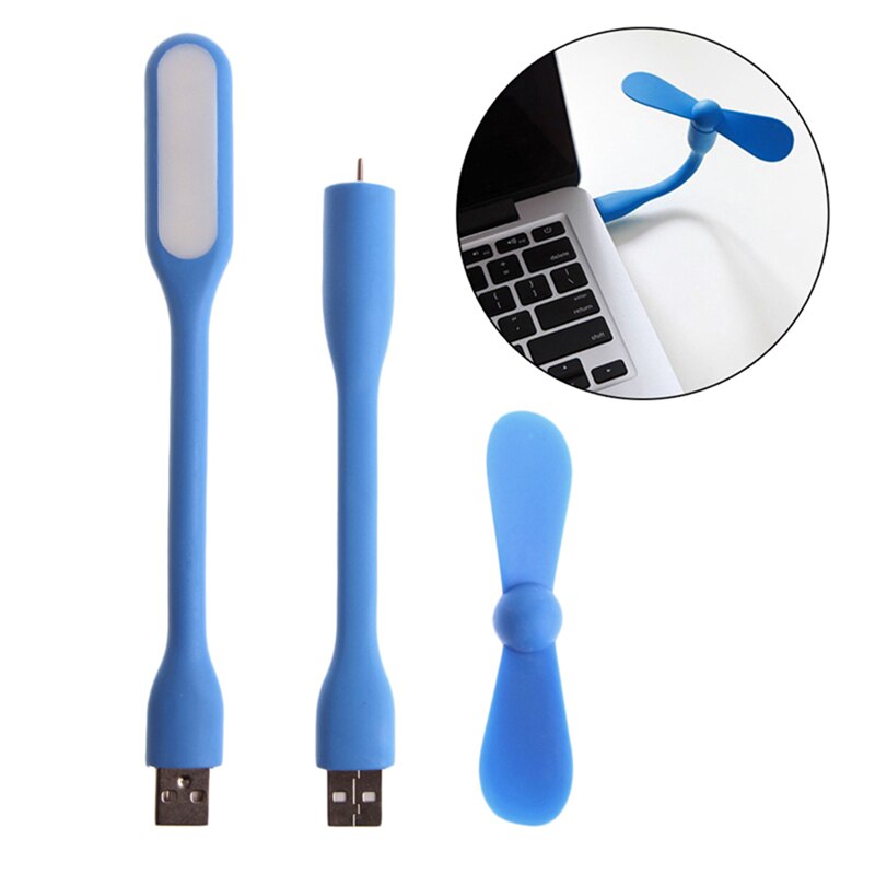 Flexible USB Fan USB LED Light Lamp For MacBook Laptop Notebook PC Power Bank