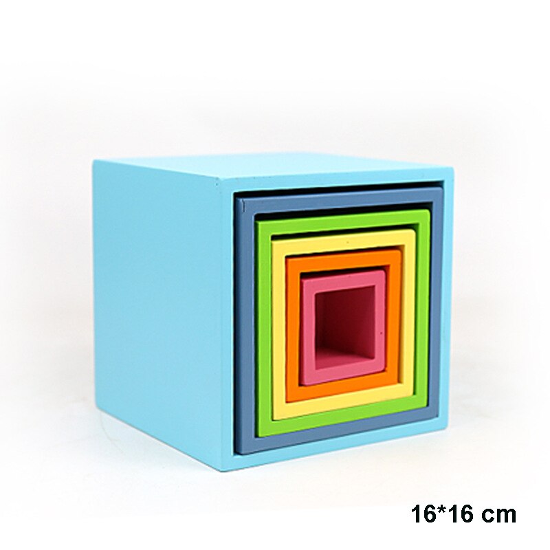 Arcobaleno Blocchi di Costruzione di Giocattoli In Legno per Bambini Creativo Stacker Montessori Educativi Giocattoli per I Bambini Regali Ideali: frame