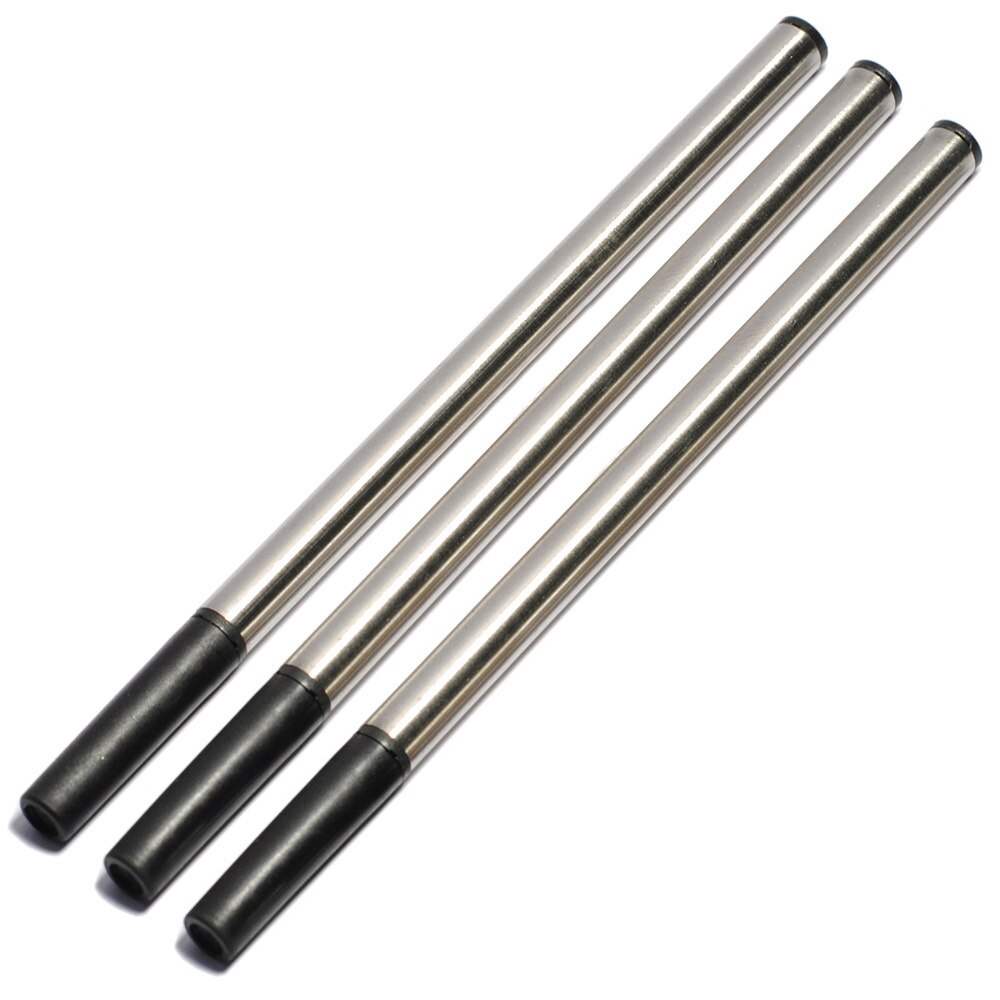 3 st 11cm längd 0.5mm skrivpunkt blå svart bläck metall kulspetspenna påfyllning stavar: Svart