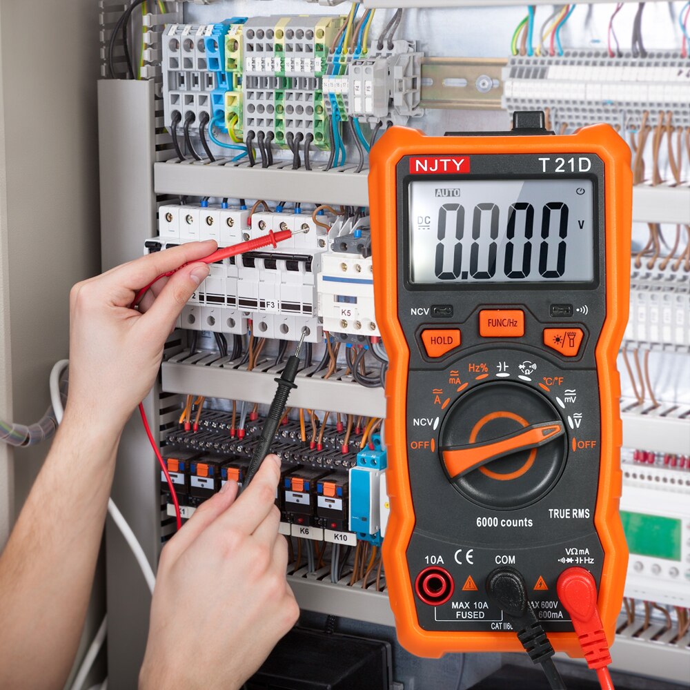 Mini Multimeter 6000 Counts Multi-functional Non Contact True RMS MultiMeter T21D Multimetro Tester AC/DC Voltage Temperature
