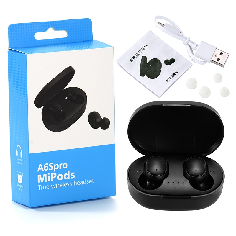 A6S TWS Bluetooth 5.0 Earphone Noise Cancelling fone Headset With Mic Handsfree Earbuds For All Smart Watches Wireless Earbud