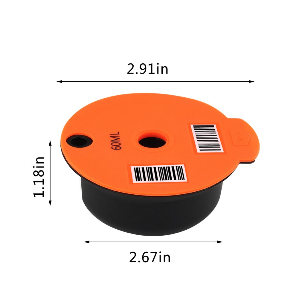 Refillable Coffee Capsules Compatible for Bosch-s Tassimoo Tas Maker Reusable Coffee Capsule Pod 60/180ML Crema Maker BPA Free: 60ML