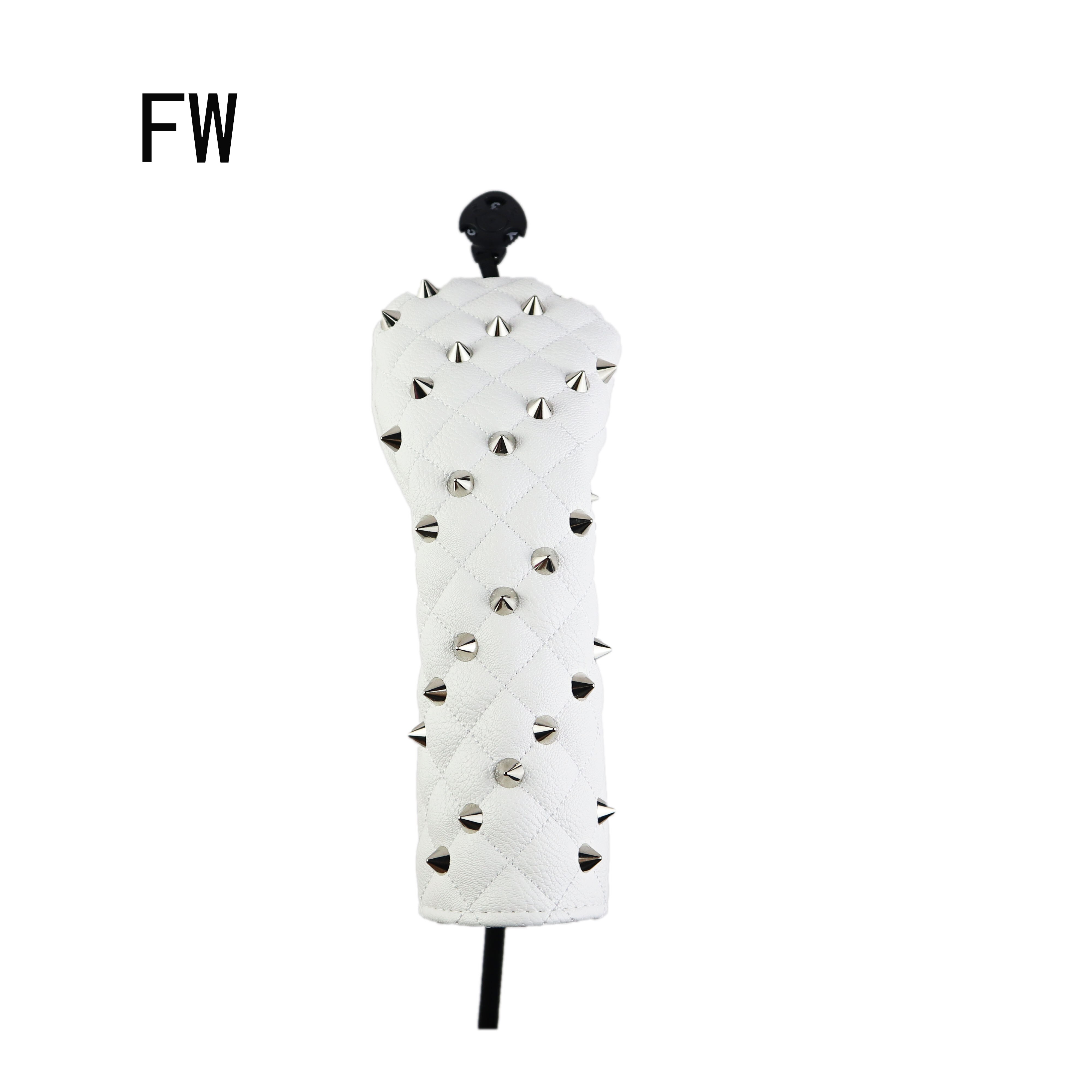 NRC Golf Head Cover for Driver Fairways #3 #5 Hybrids PU Leather Golf HeadCover: White silver FW