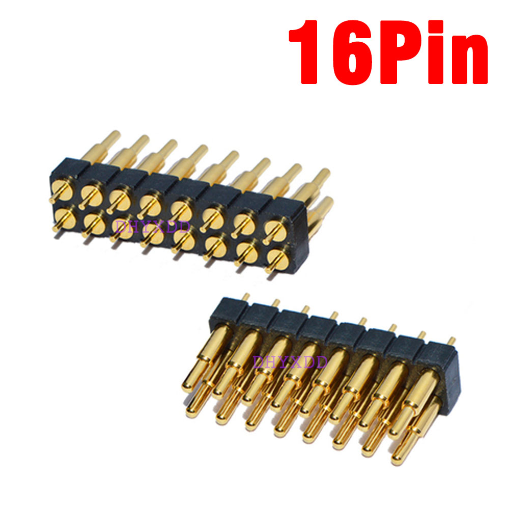 1pcs Male Spring Loaded Pogo Pin Connector 4 6 8 10 12 14 16 20 Pin Dual Row Surface Mount SMT DIP Height 7.0mm Pitch 2.54 mm: Yellow