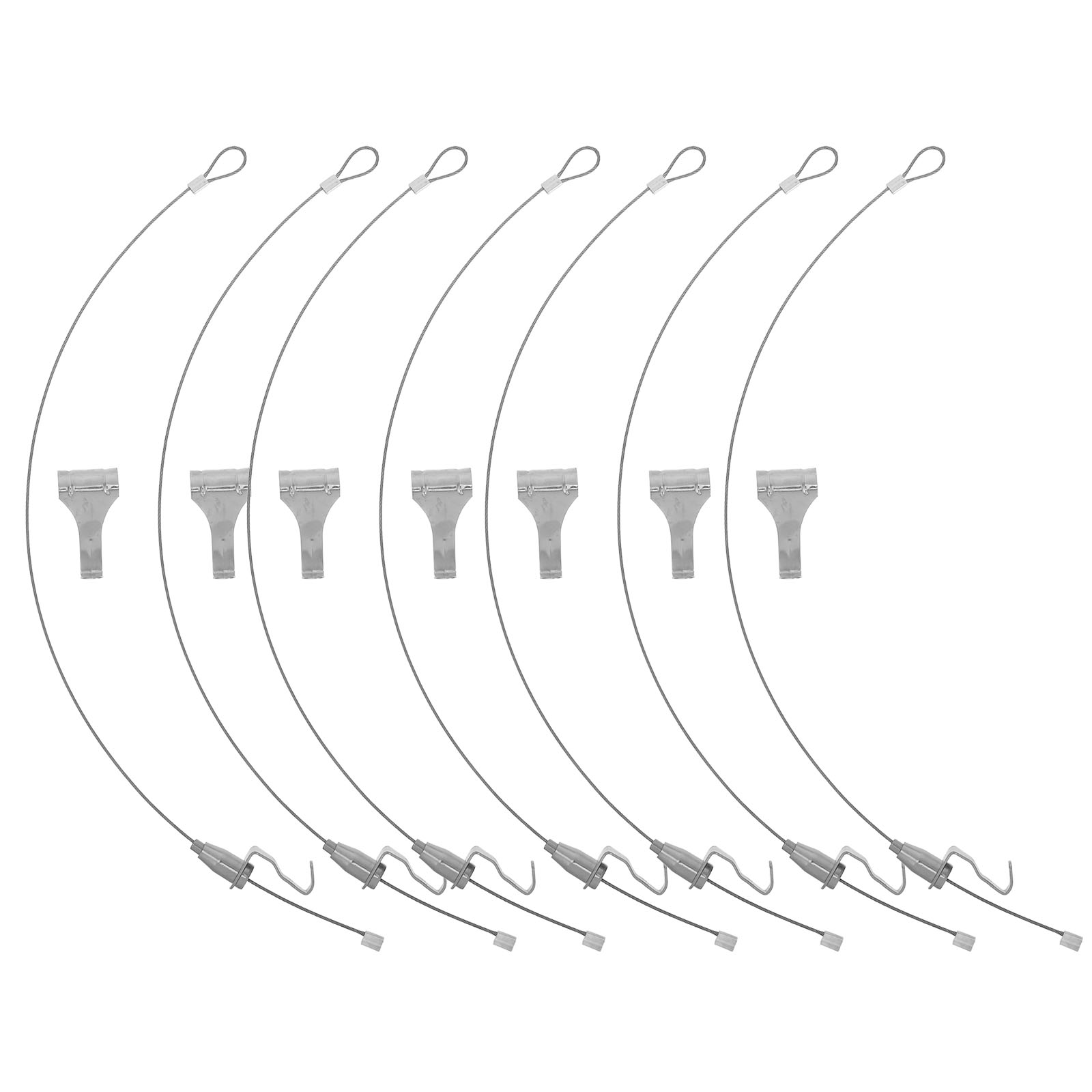 10 Sets Picture Rail Hook Hanging Kit Wall White Frames Hooks for System Pictures Steel Wire: Default Title