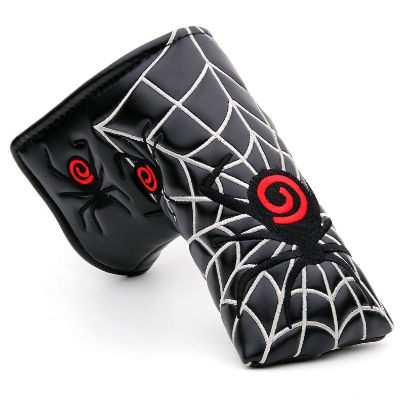 Spider with Silver Web Golf Putter Cover Headcover for Blade Golf Putter Red White Black Head Cover