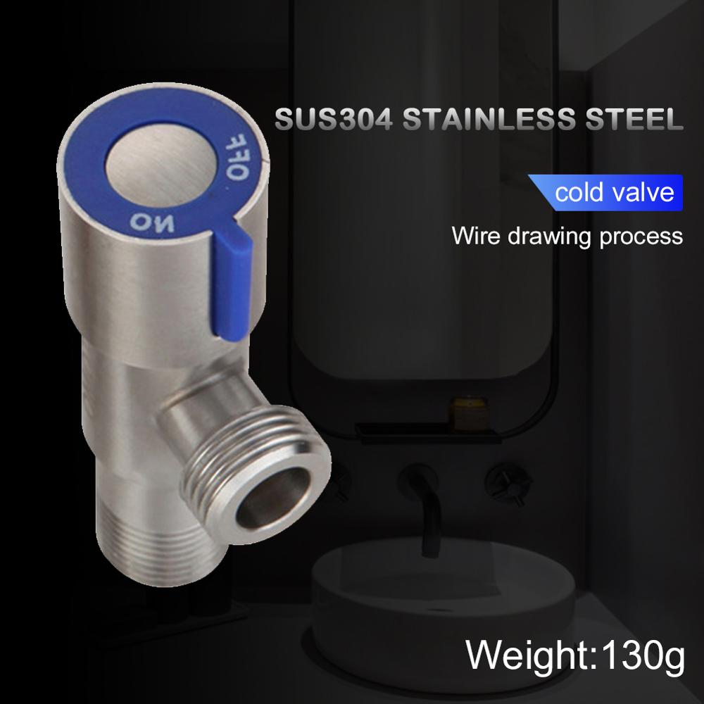 Kitchen Toilet Stainless Steel Bathroom Thicken Triangular Valve Switch Water Toilet Check Angle Valve Faucet Flow Control Valve: Blue
