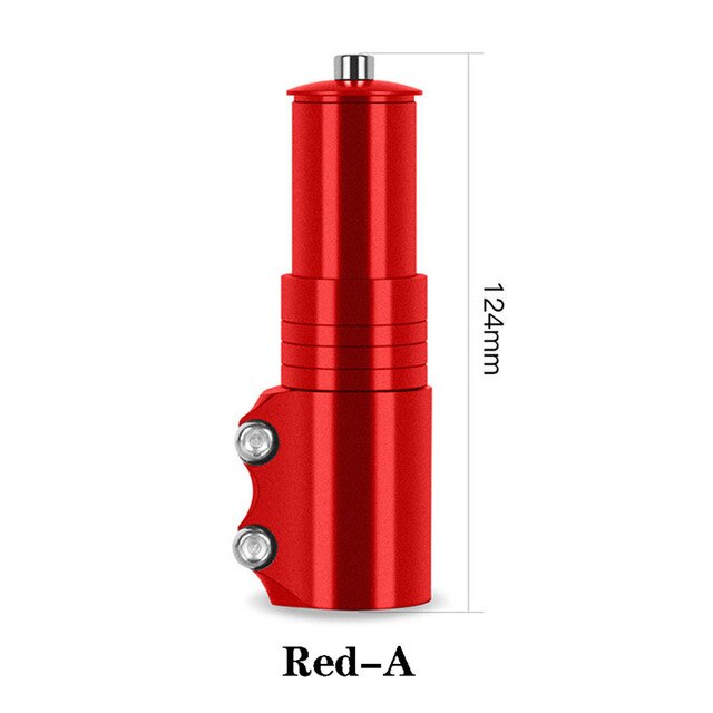 Mountain Bicycle Handlebar Fork Stem Rise Up Extender Extension Head Up Adaptor Aluminium Stem Road Bike Stem: 124mmRed