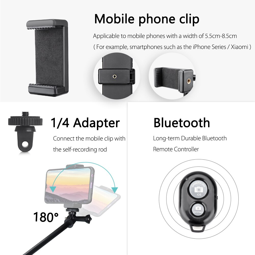 Vamson mini selfie kolmijalka iphone  xr 8 x 7 6s plus bluetooth selfie stick kädessä pidettävä monopod xiaomille huawei  vp425: lle