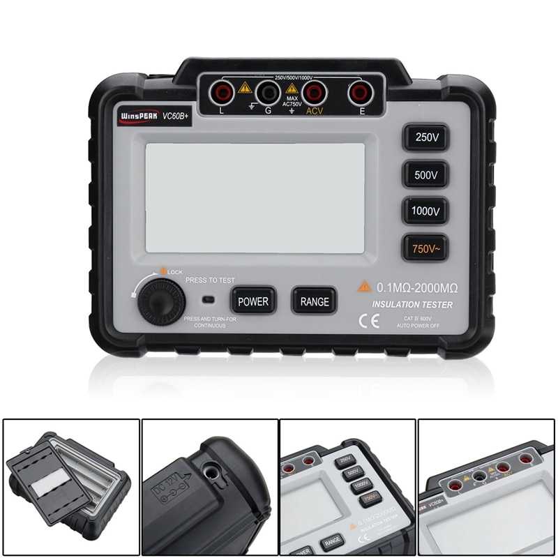 THGS wintalk Vc60B + 1000V Megger testeur d'isolation megohmmètre Ohm testeur Insinsulation résistance testeur mètres multimètre
