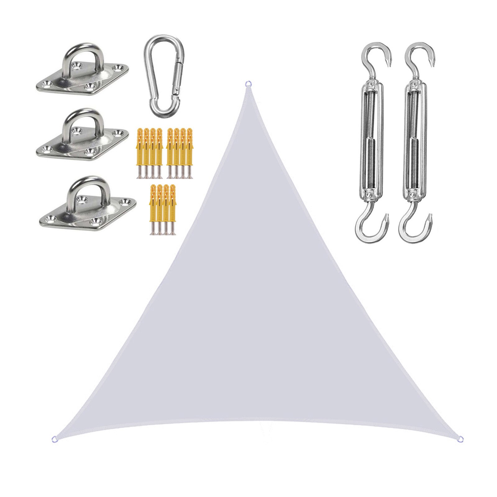 Shade Sail Awning Sunscreen Oxford Cloth Patio Durable 3 Meter Garden Reasonable Windproof Tear-resistant Triangle Sunshade: White