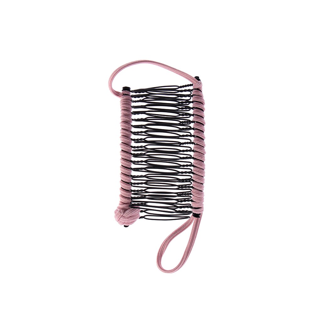 1PC Vintage Unisex Lazy Banana Combs Stretchable Metal Hairclip Head Massage Stretchable Comb Hair Styling Tool Acces: pink 20 comb