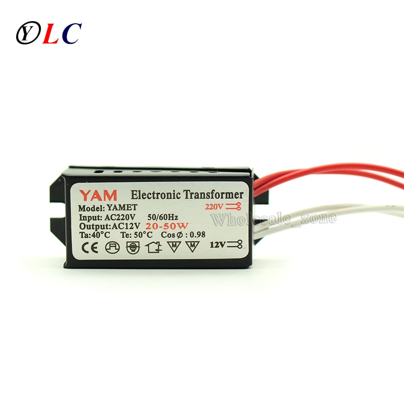 20W - 50W 220V to 12V YAM2050 Halogen Light G4 Quart Bulb LED Driver Power Supply Converter Electronic Transformer