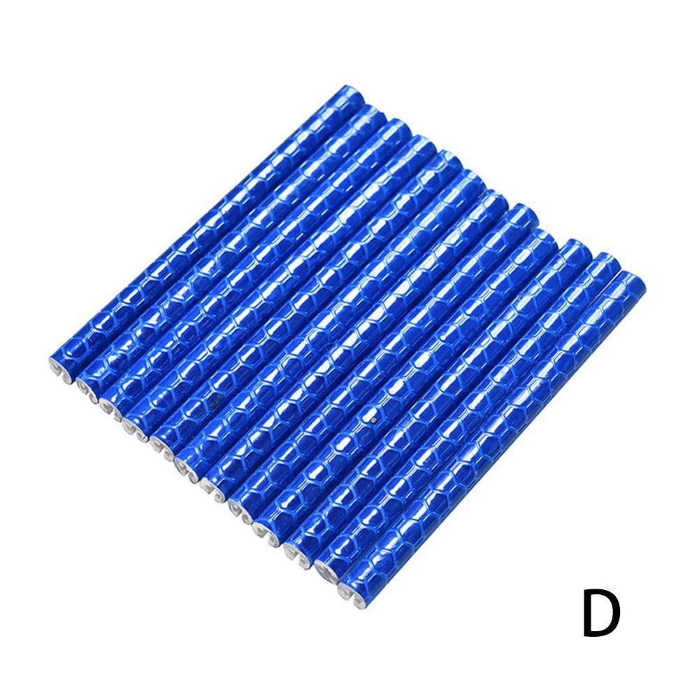 12Pcs Color Bike Wheel Rim Light Spoke Clip Safety Tube Bicycle Warning Light Reflective Strip Reflector Bike Accessories: D BLUE