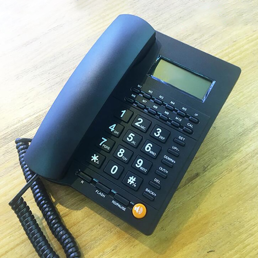 Big-Button Corded Phone with Caller ID, Dual System DTMF / FSK, Real Time Date&Week Display, Adjustable LCD Brightness & Volume