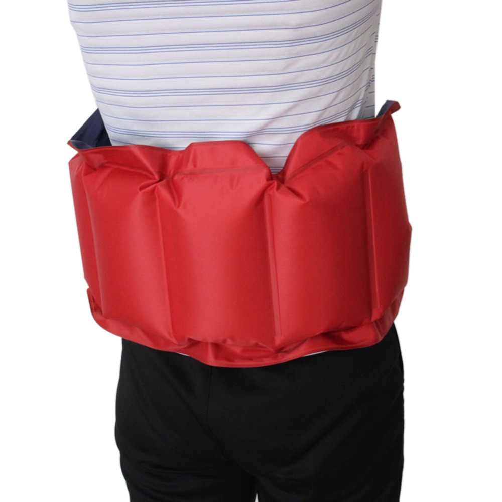 73*26CM Adult Adjustable Inflatable Swimming Waist Belt Swim Ring Float Swimming Buoyancy Band with Straps