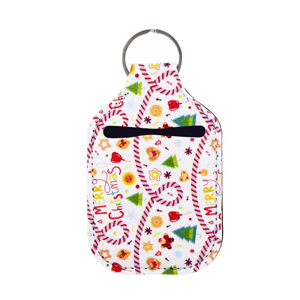 Spider Print Neoprene Hand Sanitizer Bottle With Keychain Bags 30ml Key Rings Hand soap Bottle Holder Halloween Christmas: 12