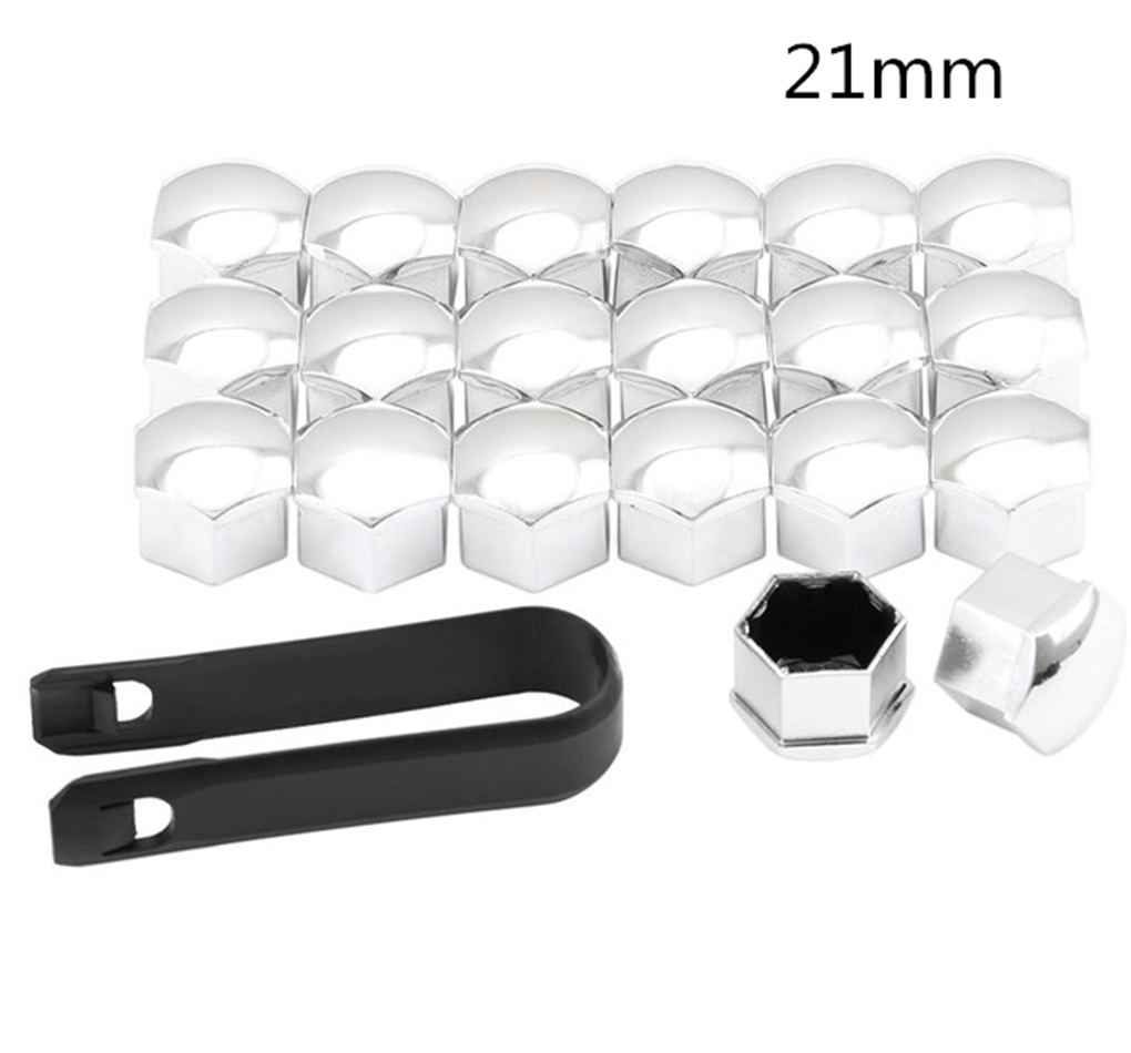 Roue de voiture Bouchon Auto Cache Vis écrous De Boulon pour Ford Taurus Mondeo Galaxy Faucon Everest S-MAX Escorte Fusion Focus F-150 C-MAX: silver-21mm