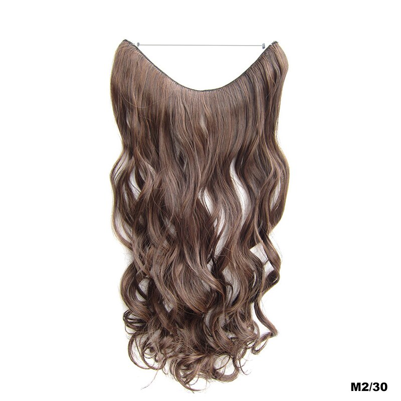 Similler-extensiones de cabello sintético para mujer, hilo Invisible de 24 pulgadas, sin Clips, rizado largo, línea de pescado secreta, 100g