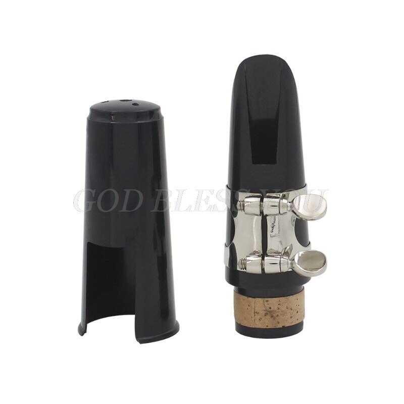 Kit de boquilla de clarinete con ligadura, una caña y tapa de plástico, color negro,