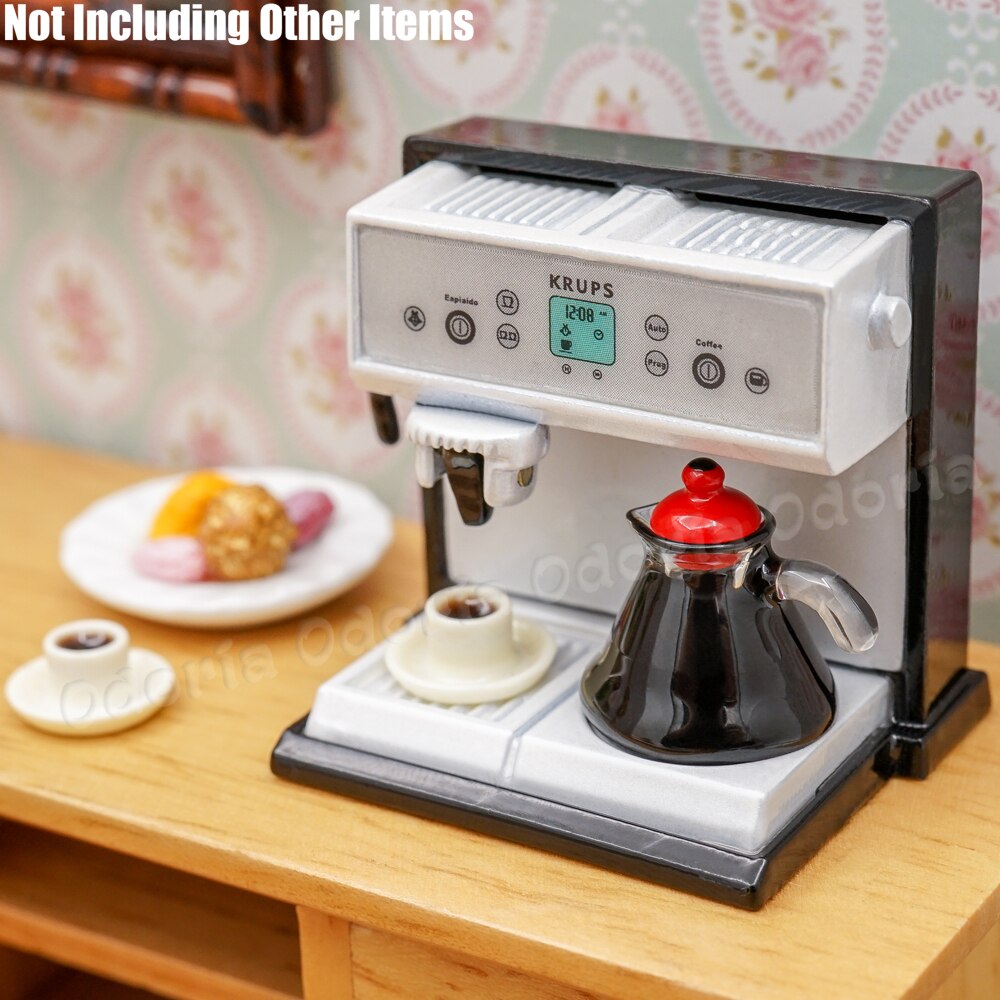 Odoria 1:12 in Miniatura Macchina per Il Caffè Cappuccino Maker Casa Delle Bambole Accessori per La Cucina
