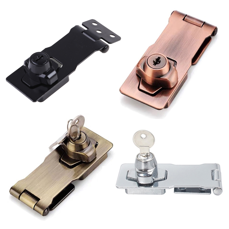 Cerrojo con llave de 90 grados, candado de ángulo recto, pestillos de puerta de seguridad de aleación de Zinc, cerradura de gabinete de varios tamaños y Color