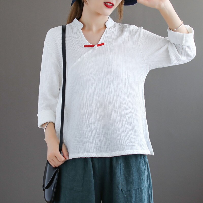 Traditional Chinese Clothing Hanfu Women Chinese Top Tang Suit Chinese Blouse Chinese Ancient Women Linen Shirt Tops 10150: 1