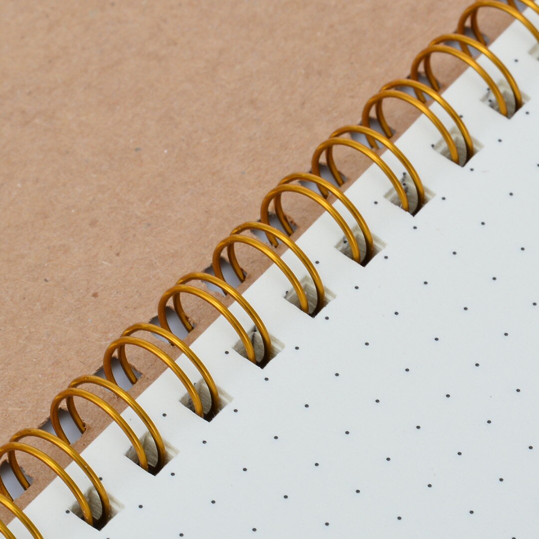 Medium A5 Dotted Grid Spiral Notebook Journal Cardboard Soft Cover 100 Pages For School Supplies Office Accessories