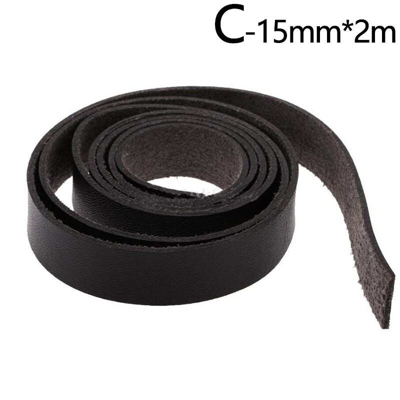 2 Meters Length Black Leather Strip Heavy Webbing Strap Thick Knapsack Belt Clothing Sewing Handmade DIY Material Accessory: C