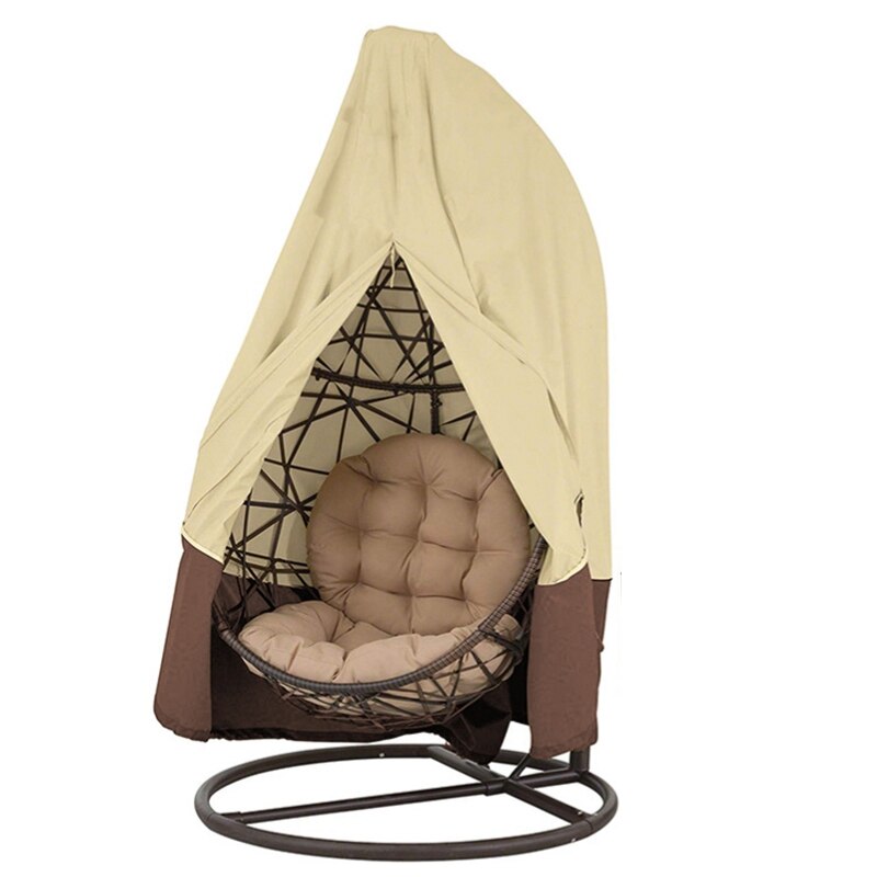 Dubbele schommelstoel waterdichte hoes rotan schommel patio tuin geweven hangende ei stoel zitting anti -uv 232 x 203cm