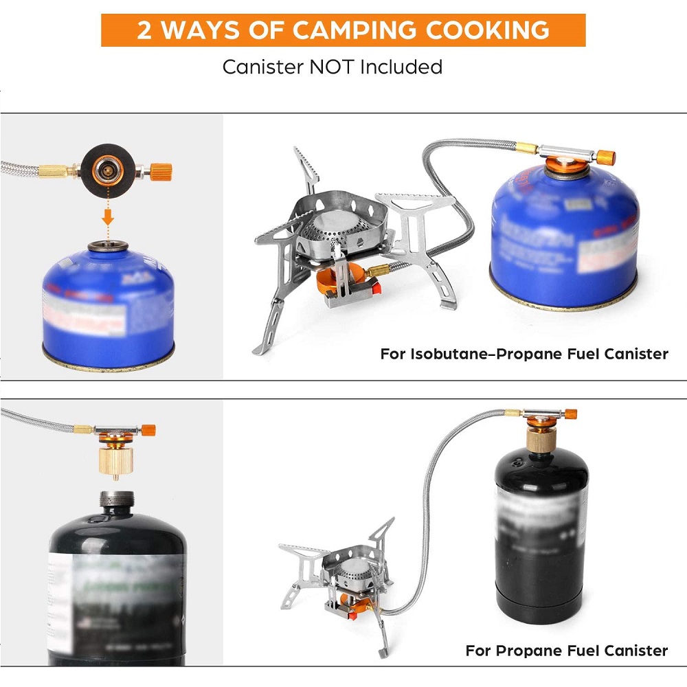Réchaud De Camping Gaz KEMPER KE2009 - Antivent - Portable - Valve Réglable
