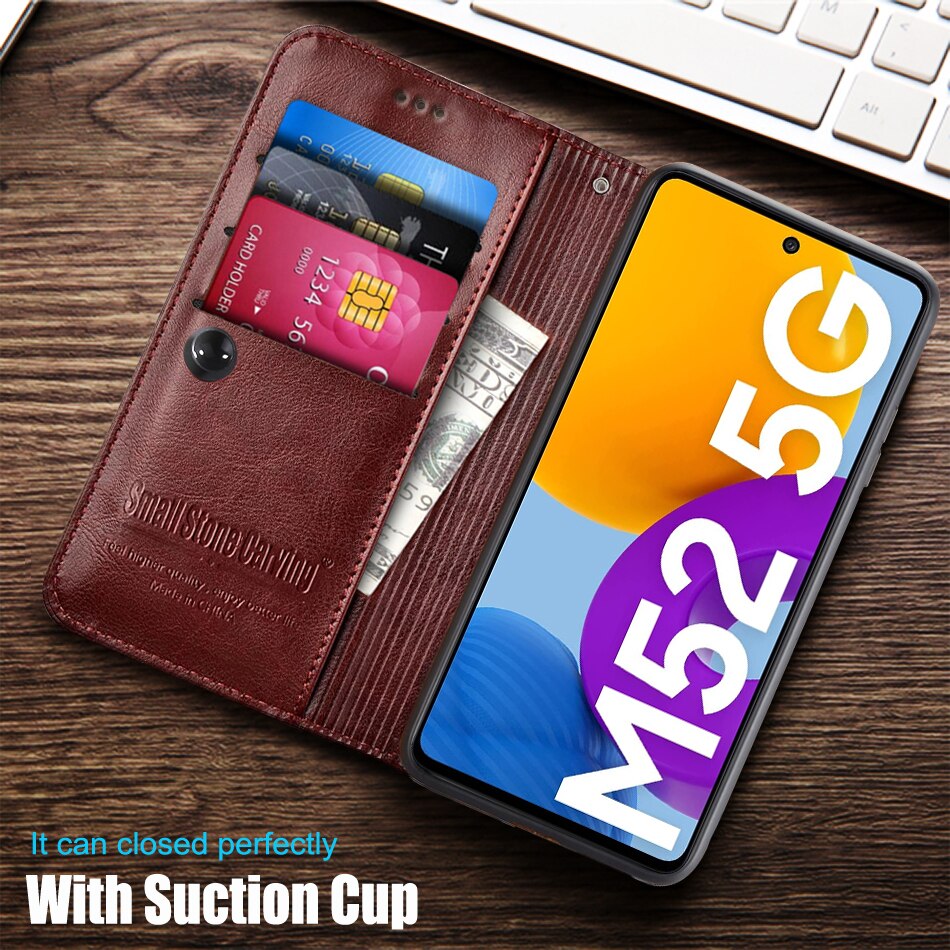 Voor Coque Samsung M52 5G Luxe Cover Leather Card Wallet Book Case Voor Samsung Galaxy M52 Case SM-M526 Flip etui Galaxy M 52