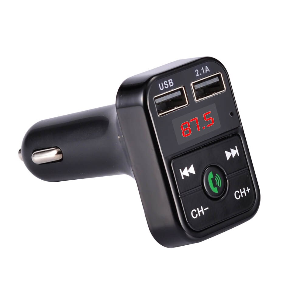 B2 Usb Charger Auto Fm-zender Draadloze Radio Adapter Dual Usb Charger Bluetooth Mp3 Speler Ondersteuning Handsfree Bellen: Black