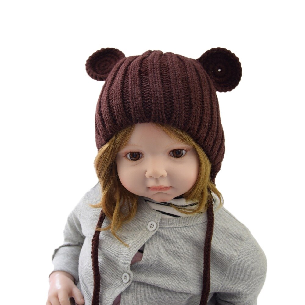 Sombrero de niña chico bebé 6 meses a 3 años invierno niñas recién nacidas sombreros para niño pequeño gorro invierno lana pasamontañas: Marrón