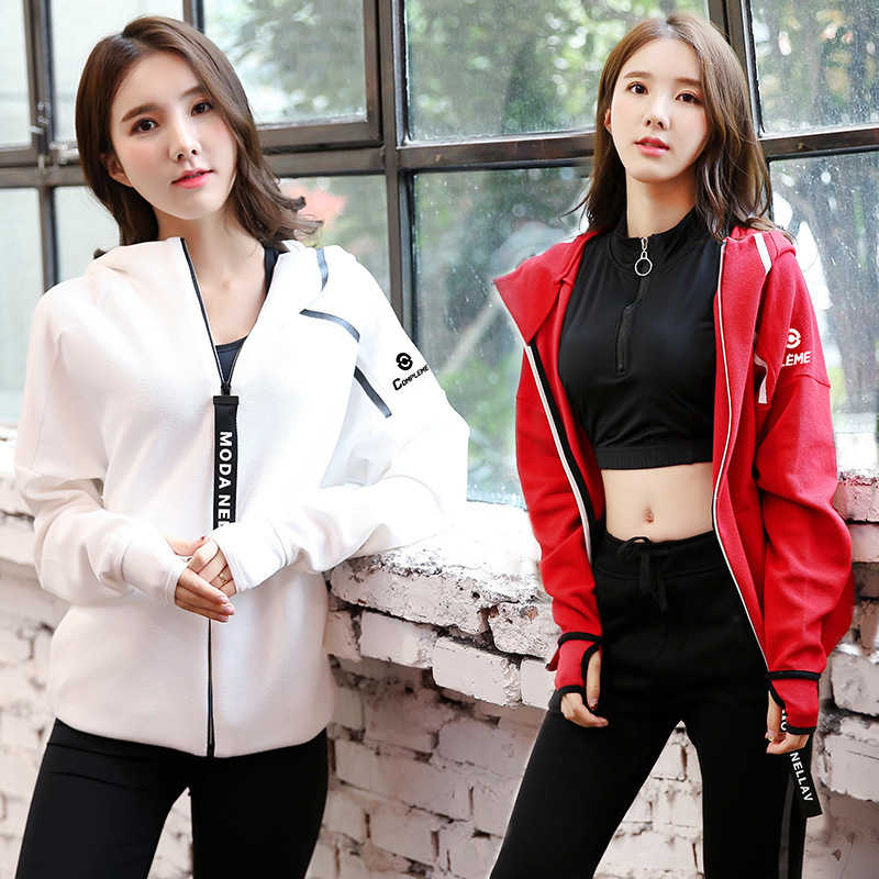 Chaqueta deportiva gruesa de secado rápido para mujer, sudadera de manga larga para correr, gimnasio, Fitness, con cremallera, prendas de vestir exteriores,
