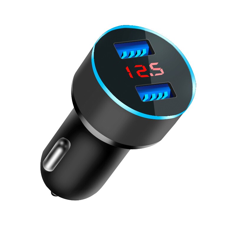 Universale Dual Usb Car Charger 5V 3.1A Con Display A LED Del Telefono Auto-Caricatore per Xiaomi Samsung S8 iPhone X XS 8 Più Tablet etc: Black