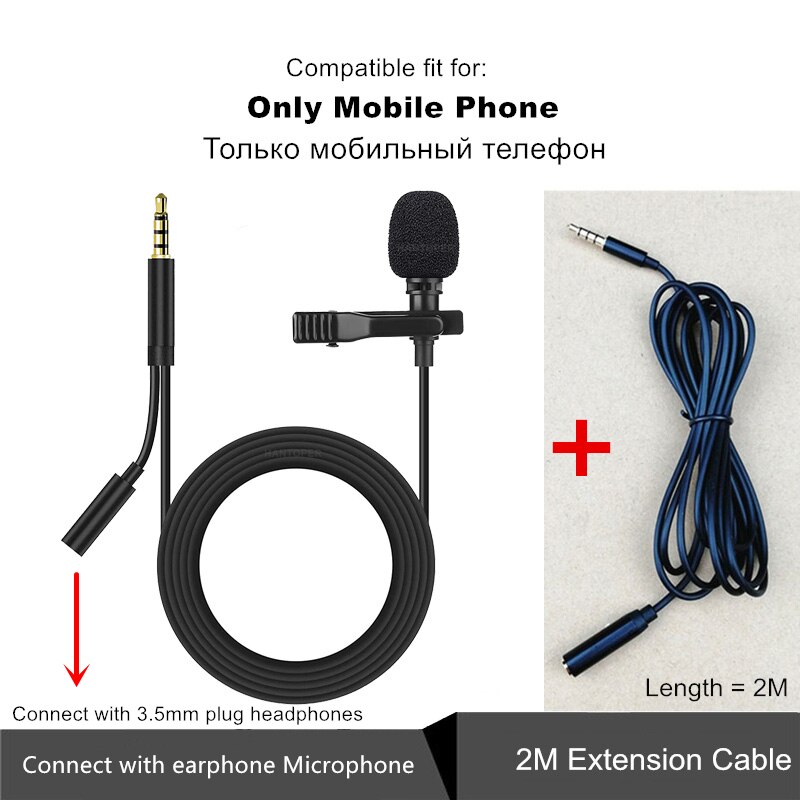 Professionnel Dual Mini Lavalier Microphone For Phone Laptop PC , lapel Microphone For Radio Smartphone Micro karaoke Microfono: Style 3